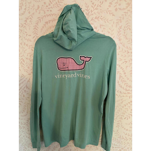 NEW Vineyard Vines Mint Green Hoodie with Whale Logo - Picture 3 of 9